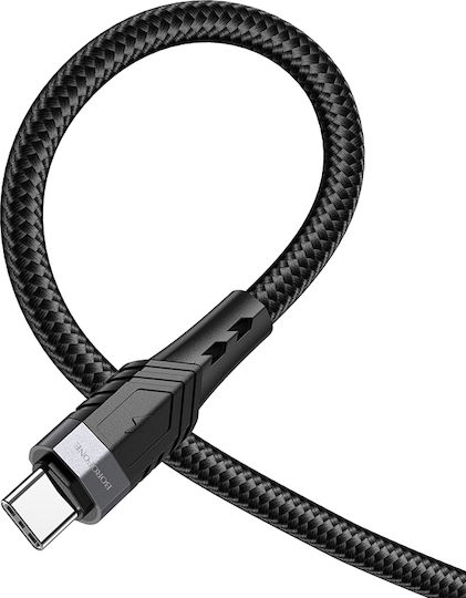 Borofone BU35 Exklusives Geflochtenes USB 2.0 Kabel USB-C männlich - USB-C 60W PD Schwarz 1,2m