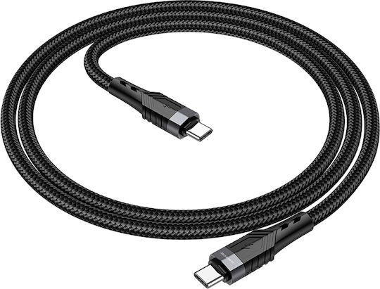 Borofone BU35 Exklusives Geflochtenes USB 2.0 Kabel USB-C männlich - USB-C 60W PD Schwarz 1,2m