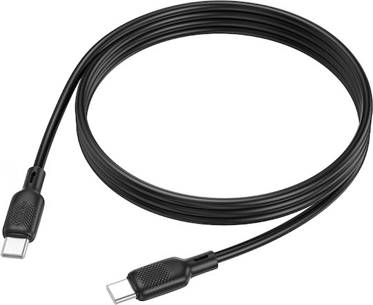 Borofone USB 2.0 Cable USB-C male - USB-C 60W PD Μαύρο 1m