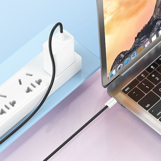 Borofone BX103 USB 2.0 Cable USB-C male - USB-C 60W PD Μαύρο 1m