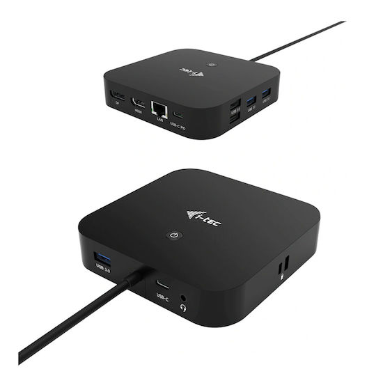 i-tec USB-C Docking Station with HDMI/DisplayPort 4K PD Ethernet and Support for 2 Monitors Black