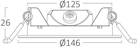 Braytron Στρογγυλό LED Panel 9W με Ψυχρό Λευκό Φως 6500K