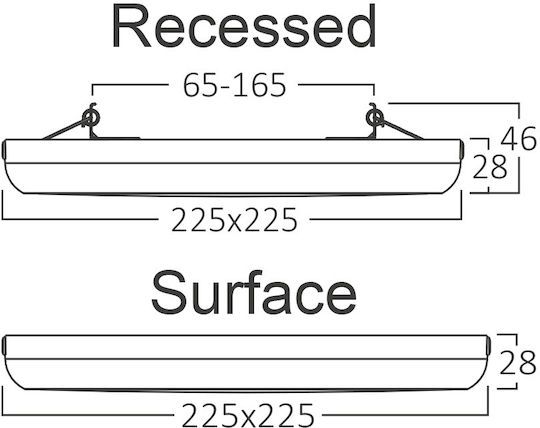 Braytron Τετράγωνο LED Panel 20W με Ρυθμιζόμενο Λευκό Φως