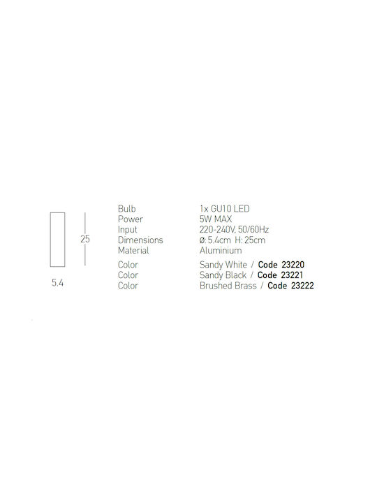 Zambelis Lights Einzel Spot mit Fassung GU10 in Schwarz Farbe