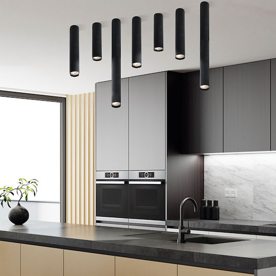 Zambelis Lights Μονό Σποτ με Ντουί GU10 σε Μαύρο Χρώμα