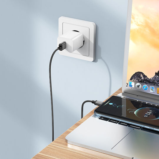 Borofone Bx87 Sharp Плетена USB-C към Lightning кабел 20W Черен 1м