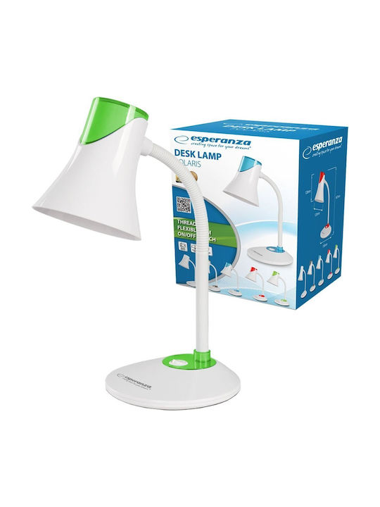 Esperanza Polaris Office Lamp with Flexible Arm for Socket E27 in Green Color