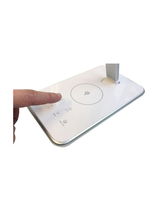 Desk Lamp Unilux Jazz Qi White-Silver Touch Switch Charger