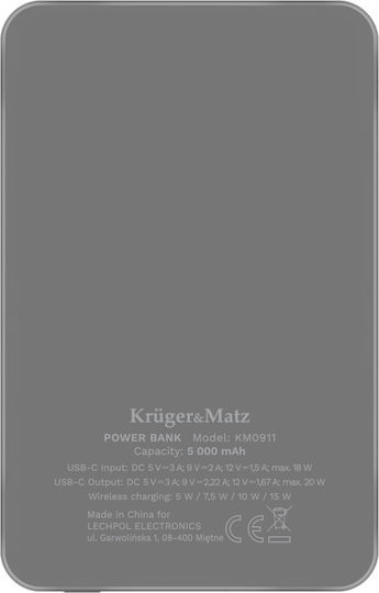 MagSafe Power Bank 5000mAh 18W cu Port USB-C Gri
