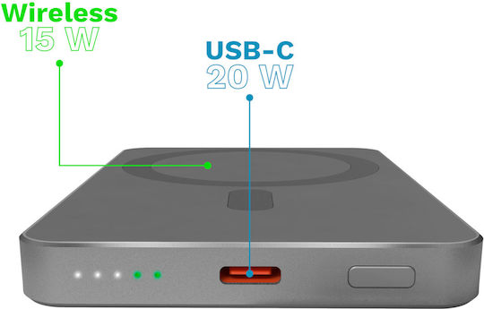 MagSafe Power Bank 5000mAh 18W cu Port USB-C Gri