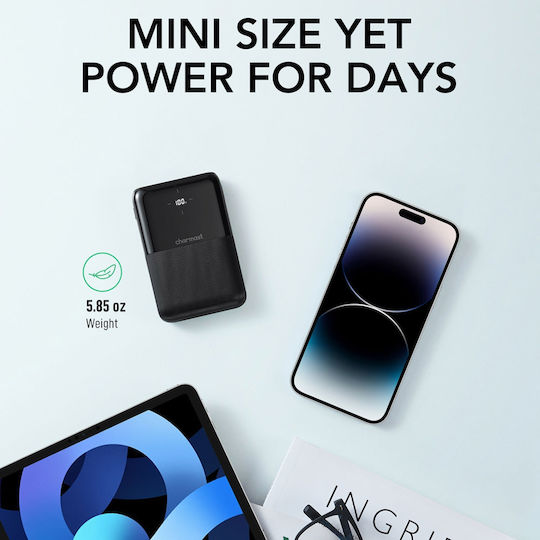 Charmast W1150 S12W Power Bank 10000mAh 20W με Θύρα USB-A και Θύρα USB-C Λευκό