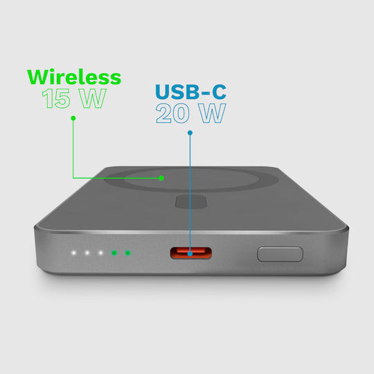 MagSafe Power Bank 5000mAh 18W cu Port USB-C Gri