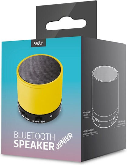 Setty Junior Ηχείο Bluetooth 3W με Διάρκεια Μπαταρίας έως 4 ώρες Κίτρινο