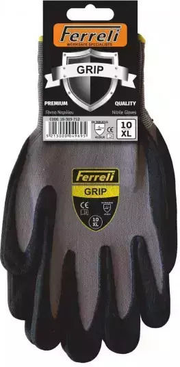 Ferreli Gloves for Work Gray Nitrile 1pcs