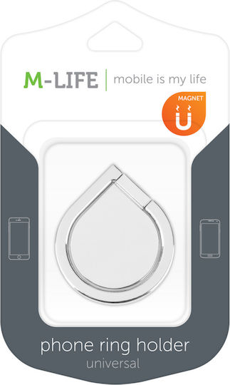 M-Life ML0710 Ring Holder Κινητού σε Ασημί χρώμα