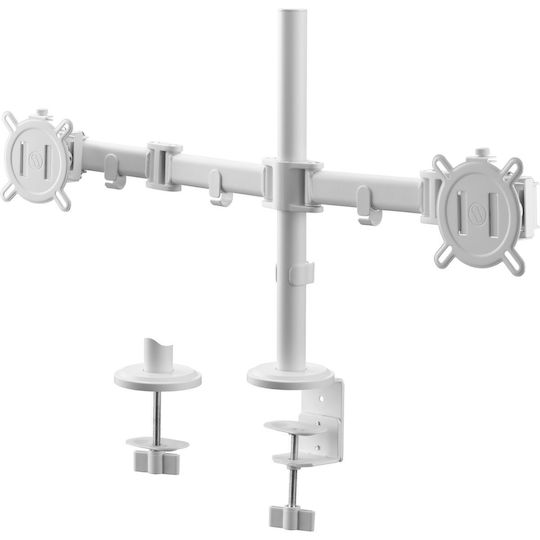 One For All Suport Birou pentru 2 Monitoare cu Braț Albă (DM2220)