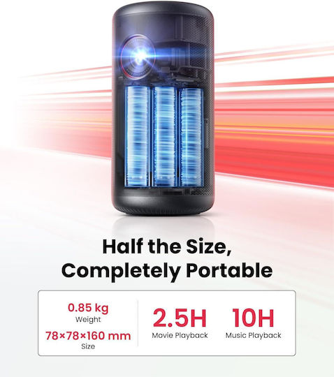 Nebula by Anker Nebula Capsule 3 D2425212 Mini Projector DLP Full HD Λάμπας LED με Wi-Fi και Ενσωματωμένα Ηχεία