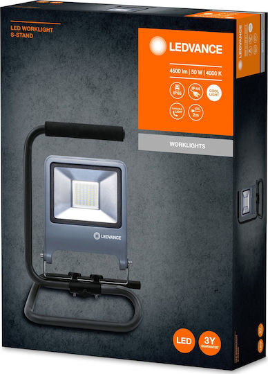 Ledvance Προβολέας Εργασίας LED IP65 με Φωτεινότητα έως 4500lm Worklight S-Stand 4000 K