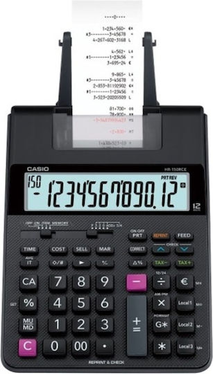 Casio Hr-150rce Αριθμομηχανή Χαρτοταινίας σε Μαύρο Χρώμα