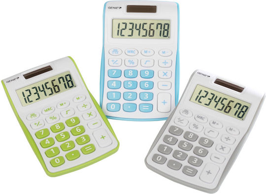 Genie 120 Calculator Pocket 8 Digits in Green Color 1pcs