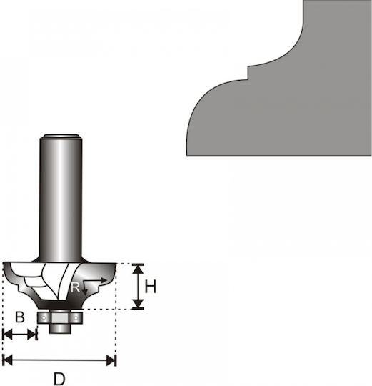 Dedra Φρέζα Καρβιδίου για Ξύλο 35.2mm x 8mm με Ρουλεμάν