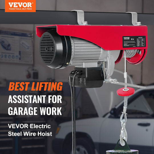 Electric Hoist 1600 W Wired Remote Control Max Lifting Height 6/12 M Speed 10 M Min Capacity 500 1000 Kg