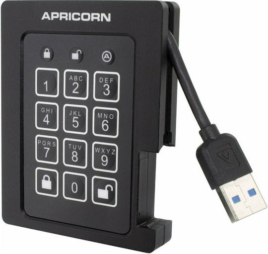 Apricorn Aegis Padlock Fortress USB 3.1 Εξωτερικός SSD 512GB 2.5" Μαύρο