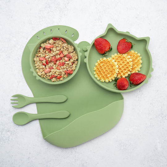 AppeKids Feeding Set made of Silicone Green 6pcs