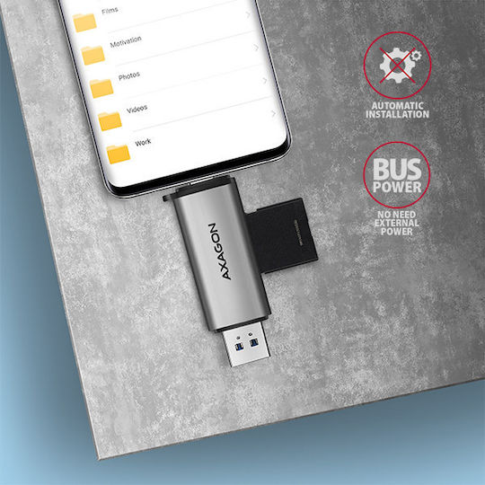 Axagon Card Reader USB 2.0 Type-C για SD