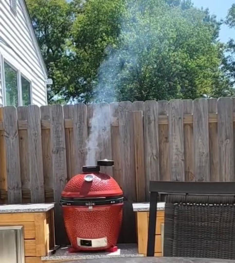 Kamado Joe Keramik Holzkohlegrill Kamado mit Deckel, Thermometer und Räuchergerät 71.6cmx71.6cm