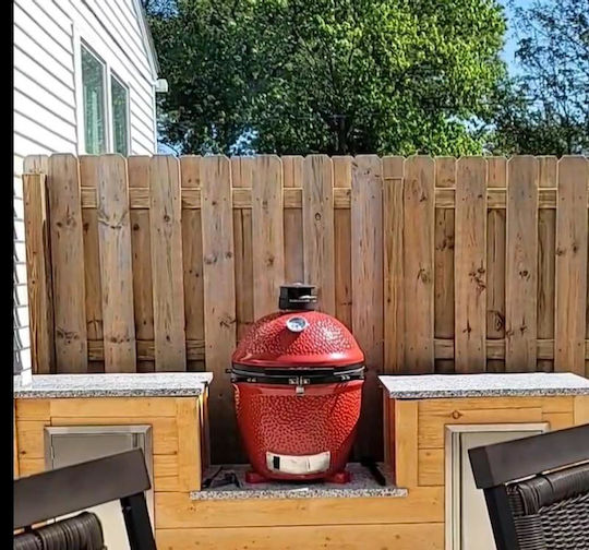 Kamado Joe Keramik Holzkohlegrill Kamado mit Deckel, Thermometer und Räuchergerät 71.6cmx71.6cm
