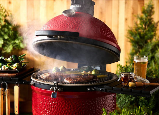 Kamado Joe Keramik Holzkohlegrill Kamado mit Deckel, Thermometer und Räuchergerät 71.6cmx71.6cm