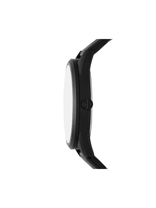 Armani Exchange Ceas Bărbătesc 42mm Baterie cu Neagră Curea din Piele