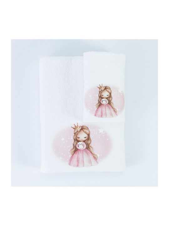 Borea Set Babyhandtücher 2 Stück White Little Queen 30 cmx50cm