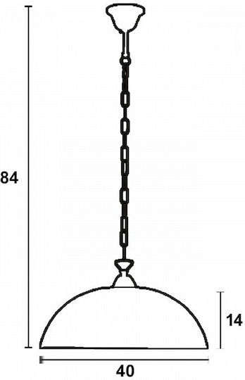 Epiplo-Fos Pendant Light Brown with Socket E27 40x40x25cm