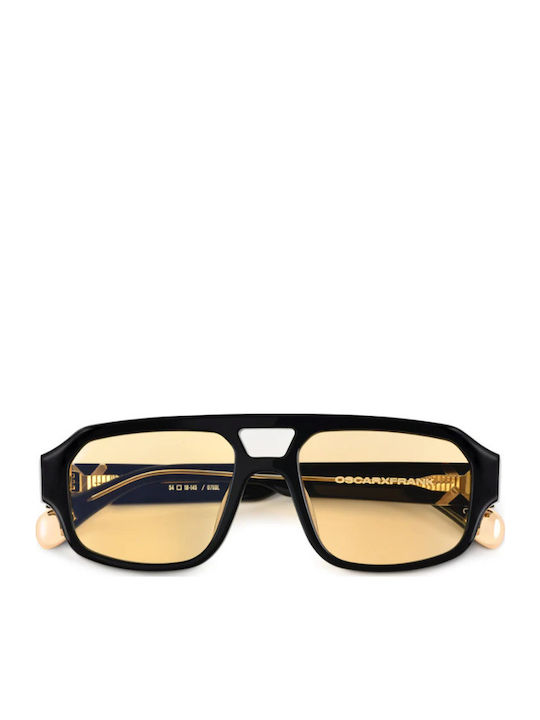 Oscar & Frank Men's Sunglasses with Black Plastic Frame and Yellow Lens MAKATI/076BL