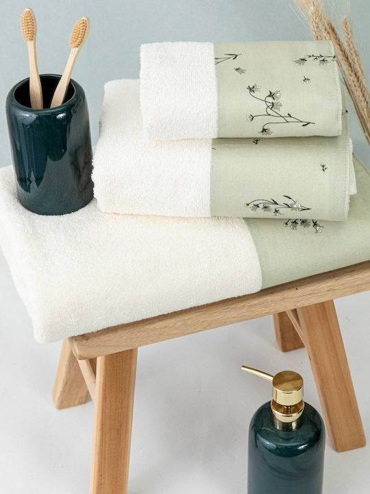 Borea Bath Towel Set 3pcs Pois Powder