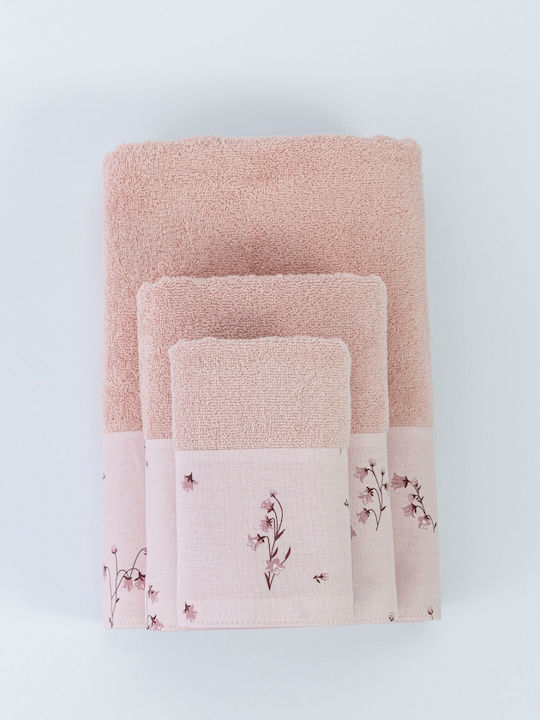 Borea Bath Towel Set 3pcs Pois Powder