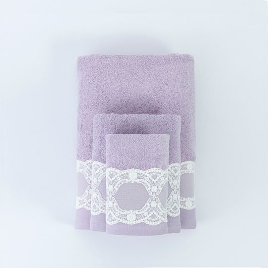Borea Set Prosoape de Baie 3 buc Dafin Lila