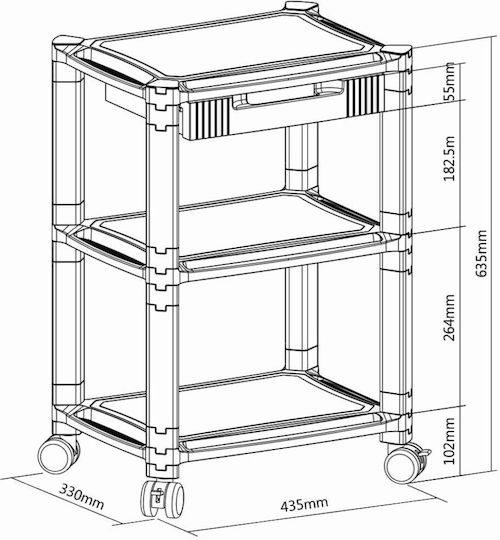 Techly Techly Mobile Nursing Table P43.5xB33xH63.5cm ICA-MS 405