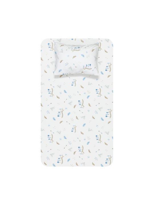 Borea Baby Sheets Set Crib Cotton Light Blue 120x160cm 3pcs
