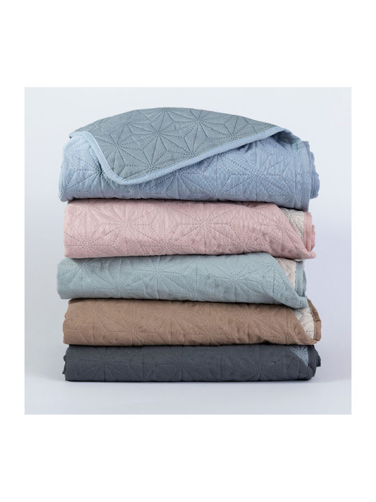 Borea Stellar Coverlet Single from Polyester Pink-Ecru 160x240cm