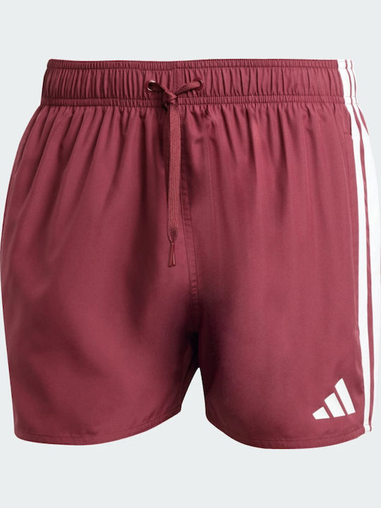 3-Stripes Men's Swimwear Shorts Bordeaux, White Striped
