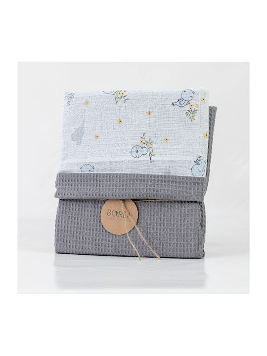 Borea Blanket Nursery Swaddling Blankets Birdie Waffle Gray 80x110cm