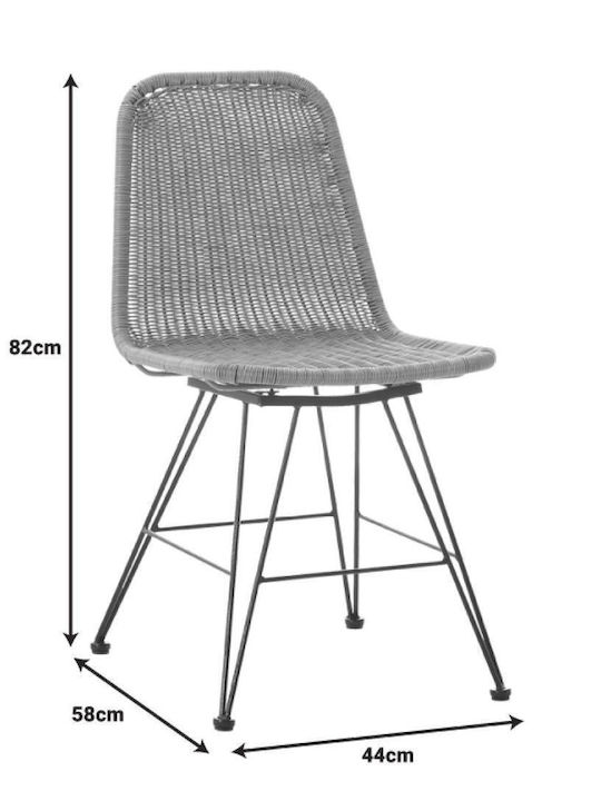 Καρέκλα Catering Rattan Pamela Φυσική Απόχρωση 44x58x82εκ.