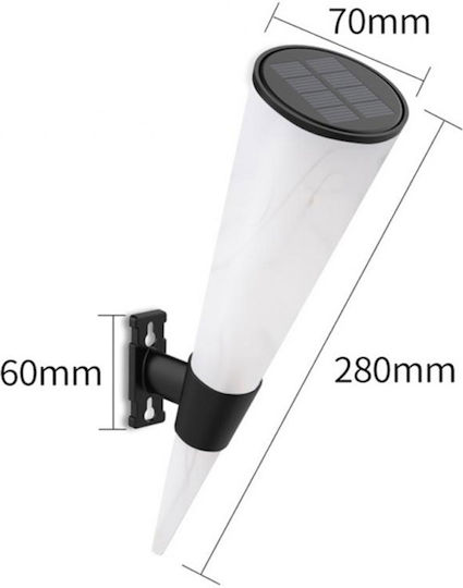 Set of 2 Wall Solar Lights Torches Cold White with Motion Sensor and Photocell IP65 27.5cmx4.5cmx21cmcm
