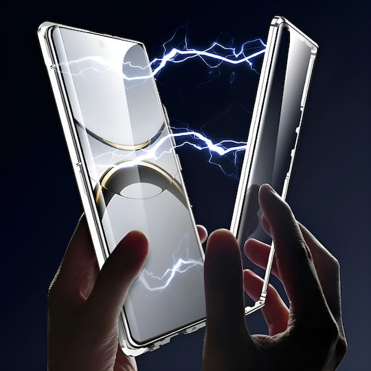 Калъф за Oppo Find X8 Pro Магнитен Двоен Стъклен Сребърен