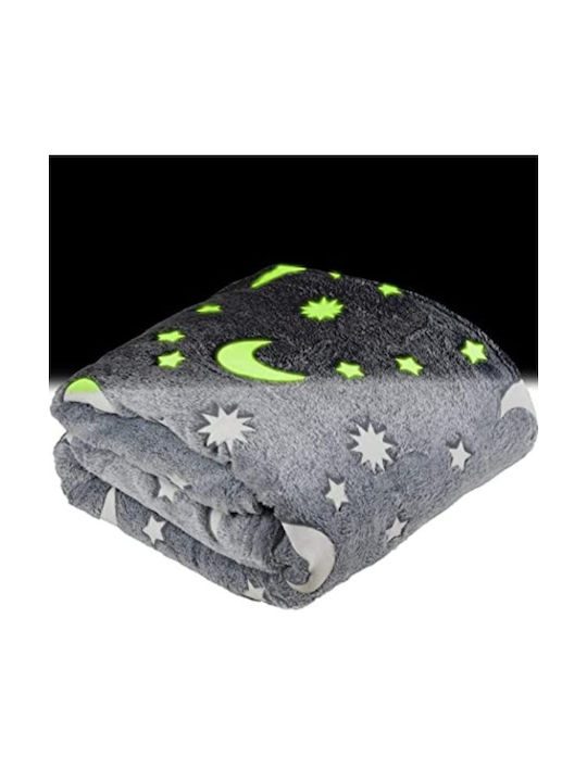 ACP Κουβέρτα Fleece Φωσφορίζουσα Γκρι 120x150εκ.