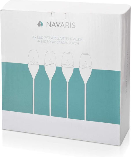 Navaris Set 4 Eingesteckte Solarleuchten Fackeln mit Fotokontakt