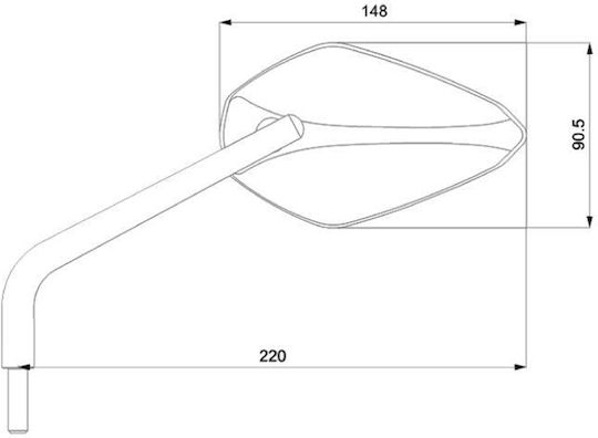 Barracuda Motorradrückspiegel 2Stück Schwarz